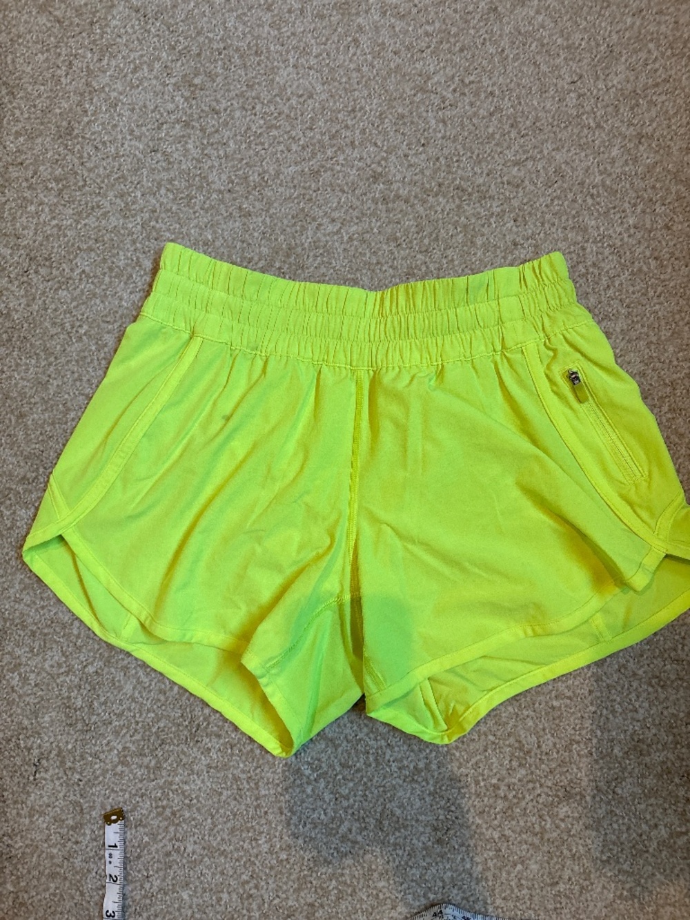 Lululemon shorts, size 8, neon yellow